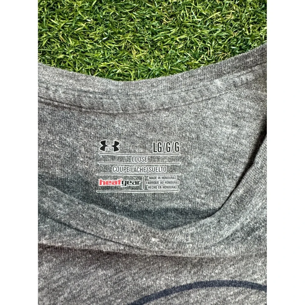 Washington Nationals T Shirt Men L Gray Under Armour Heatgear Baseball MLB Loose